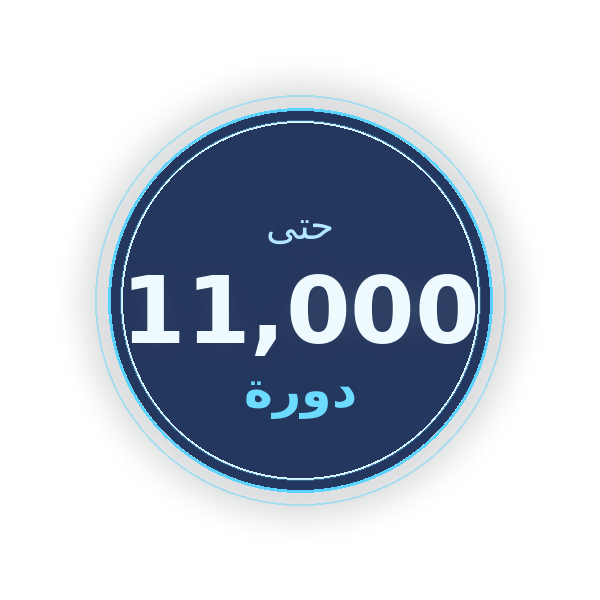 حتى 11,000 دورة وفق ظروف الاختبار